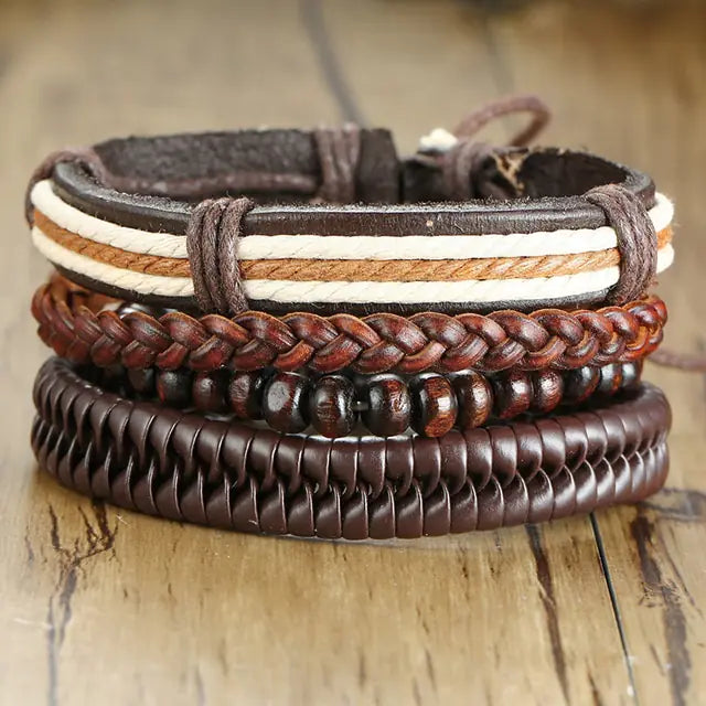 Trendy braided bracelets Fashion accessory set Versatile wrist adornments Mix and match bracelets Stylish wristwear collection Braided bracelet stack Accessory set for all occasions Handcrafted bracelet ensemble Boho-chic wrist accessories Statement-making bracelet quartet