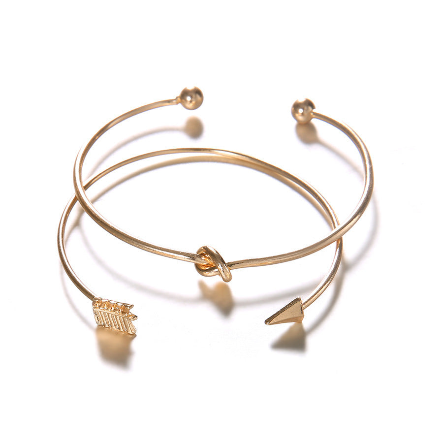 Elegant Women's Arrow Knotted Bracelet made of high-quality alloy with an electroplated finish, perfect for special occasions like weddings, anniversaries, and birthdays.