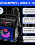 Risebass Portable Karaoke Machine with Microphone - Home Karaoke System with Party Lights for Kids and Adults