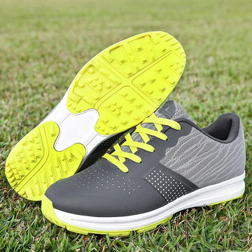 Stylish and lightweight waterproof golf shoes for men featuring a spikeless, high-traction sole and breathable design.