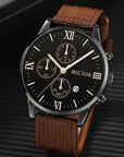 Men's dress watch with a minimalist design and waterproof features.