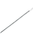 Black Rhodium over .925 Sterling Silver 1.0 Cttw Rose Cut Diamond Double-Link 7" Tennis Bracelet (Blue Color, I1-I2 Clarity)