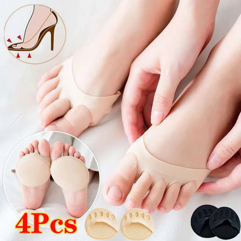 2Pc/4Pc Women Forefoot Pads High Heels Half Insoles Five Toes Insole Foot Care Calluses Corns Relief Feet Pain Massaging Toe Pad