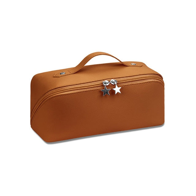 Large-Capacity Leather Cosmetic Bag