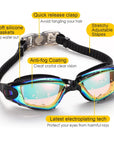 Clear Comfortable Swimming Goggles UV- Anti-Fog Swim Glasses Mirror Adult & Kids