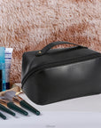 Large-Capacity Leather Cosmetic Bag