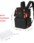 Lixada Fishing Backpack Waterproof Fishing Lures Reel Bag Adjustable Straps Fish Tackle Storage Bag +Fishing Tackle Boxes