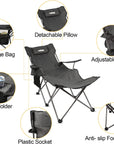 Folding Camping Chairs Reclining Beach Chairs for Adults Portable Sun Chairs Outdoor Lounger with Carry Bag,For Fishing,Camp,Picnics