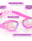 Clear Comfortable Swimming Goggles UV- Anti-Fog Swim Glasses Mirror Adult & Kids