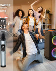 Large Karaoke Machine for Adult, Home Karaoke System with 2 Karaoke Microphones