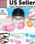 Clear Comfortable Swimming Goggles UV- Anti-Fog Swim Glasses Mirror Adult & Kids