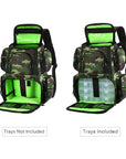 Lixada Fishing Backpack Waterproof Fishing Lures Reel Bag Adjustable Straps Fish Tackle Storage Bag +Fishing Tackle Boxes