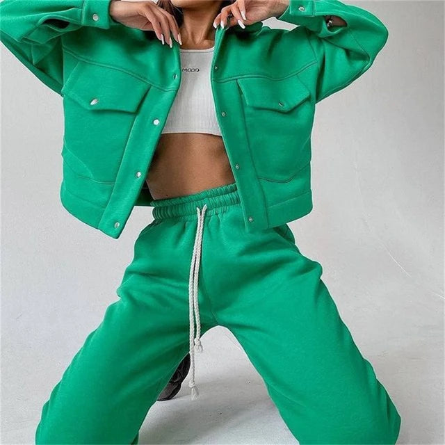 Fashion Baseball 2 Piece Set Tracksuits Baseball Uniform Sports Suit Sweatsuits Women Set Sportswear Korean Chandals Para Mujer