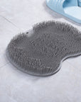 Bath mat back massage brush Silicone massage bristle mat Shower exfoliating mat Spa-like bath experience Non-slip massage bath mat Relaxing shower accessory Rejuvenating bath brush Silicone bristle shower mat Shower safety and comfort Self-care shower essential