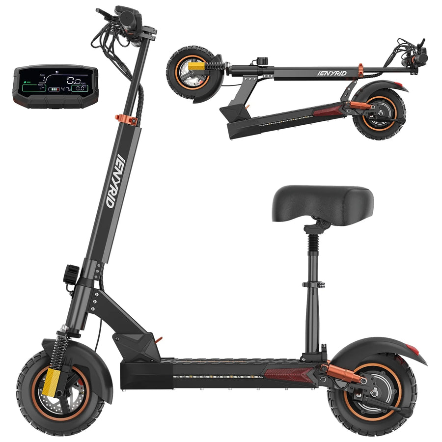 Electric Scooter for Adults with Seat, 800W 16Ah Adult Electric Commute Scooter, 3 Speeds Kids Electric Skateboard E-Scooter Bikes, up to 28Mph & 32Miles Range