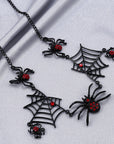 Halloween Spider And Spider Web Necklace Personality Clavicle Necklace Fashion Jewelry Accessories