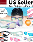 Clear Comfortable Swimming Goggles UV- Anti-Fog Swim Glasses Mirror Adult & Kids