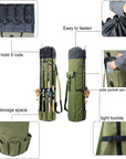 Fishing Pole Bag with Rod Holder Fishing Rod Bag Carrier Case 5 Poles Waterproof Travel Case Fishing Tackle Box