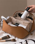 Large-Capacity Leather Cosmetic Bag