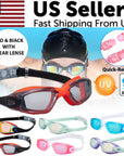 Clear Comfortable Swimming Goggles UV- Anti-Fog Swim Glasses Mirror Adult & Kids