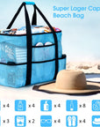 Beach Bag, Extra Large Beach Bags for Women Waterproof Sandproof, Mesh Beach Tote Bags Travel Pool Bag