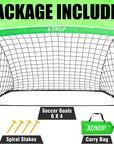 Kids Soccer Goal for Backyard, 6×4FT Easy Foldable Soccer Practice Net with Portable Carrying Bags for Toddler Youth Adult Soccer Training Equipment Outdoor Sports Game