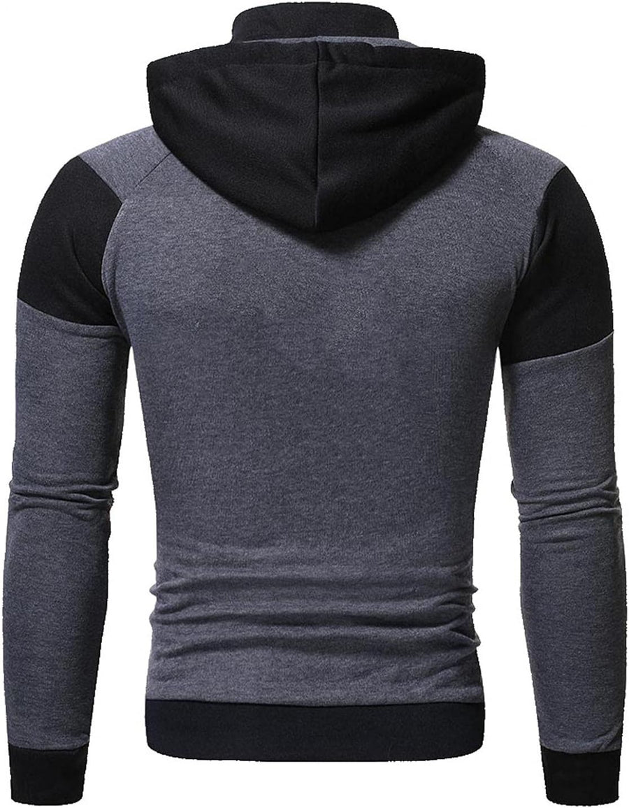 Hoodies for Men,Men'S Hoodies Colorblock Novelty Workout Sport Hooded Sweatshirt Athletic Zip up Jackets Outwear Coats