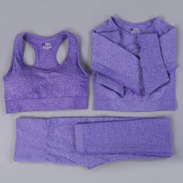 2/3 piezas de ropa deportiva de entrenamiento para mujer sin costuras