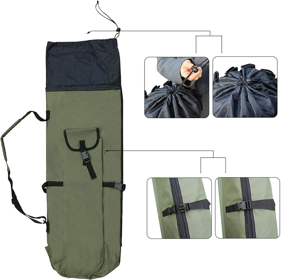 Fishing Pole Bag with Rod Holder Fishing Rod Bag Carrier Case 5 Poles Waterproof Travel Case Fishing Tackle Box