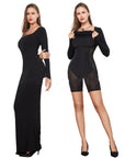 Two-in-one With Lining Double-layer Belly Contracting Hip Lifting Long Sleeve Narrow Dress