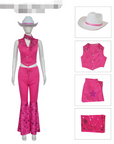 Barbie cowboy costume Barbie cowgirl costume Western Barbie outfits Rodeo Barbie attire Wild West Barbie clothing Cowboy hat and boots for Barbie Cowgirl vest for Barbie Western-themed Barbie costumes Doll cowboy outfit Doll cowgirl ensemble