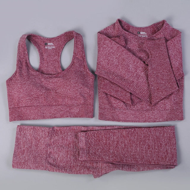 2/3 piezas de ropa deportiva de entrenamiento para mujer sin costuras