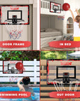 Basketball Hoop Indoor, LED Light Mini Basketball Hoops with 2 Balls & Electronic Scoreboard, over the Door Basketball Hoop