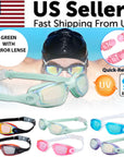 Clear Comfortable Swimming Goggles UV- Anti-Fog Swim Glasses Mirror Adult & Kids