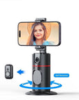 Auto Face Tracking Phone Holder Tripod, No App Required, 360° Rotation Smart Face Body Tracking Tripod Selfie Phone Camera Mount Cell Phone Stand for TIK Tok, Vlog, Live Streaming, Youtube Video