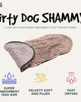 Shammy Dog Towels for Drying Dogs - Heavy Duty Soft Microfiber Bath Towel - Super Absorbent, Quick Drying, & Machine Washable - Must Have Dog & Cat Bathing Supplies | Grey 13X31