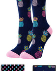 Pineapple Gifts Hawaiian Gifts, IVF Gifts Women Fertility Gifts, Funny Pineapple Socks Fruit Socks Black