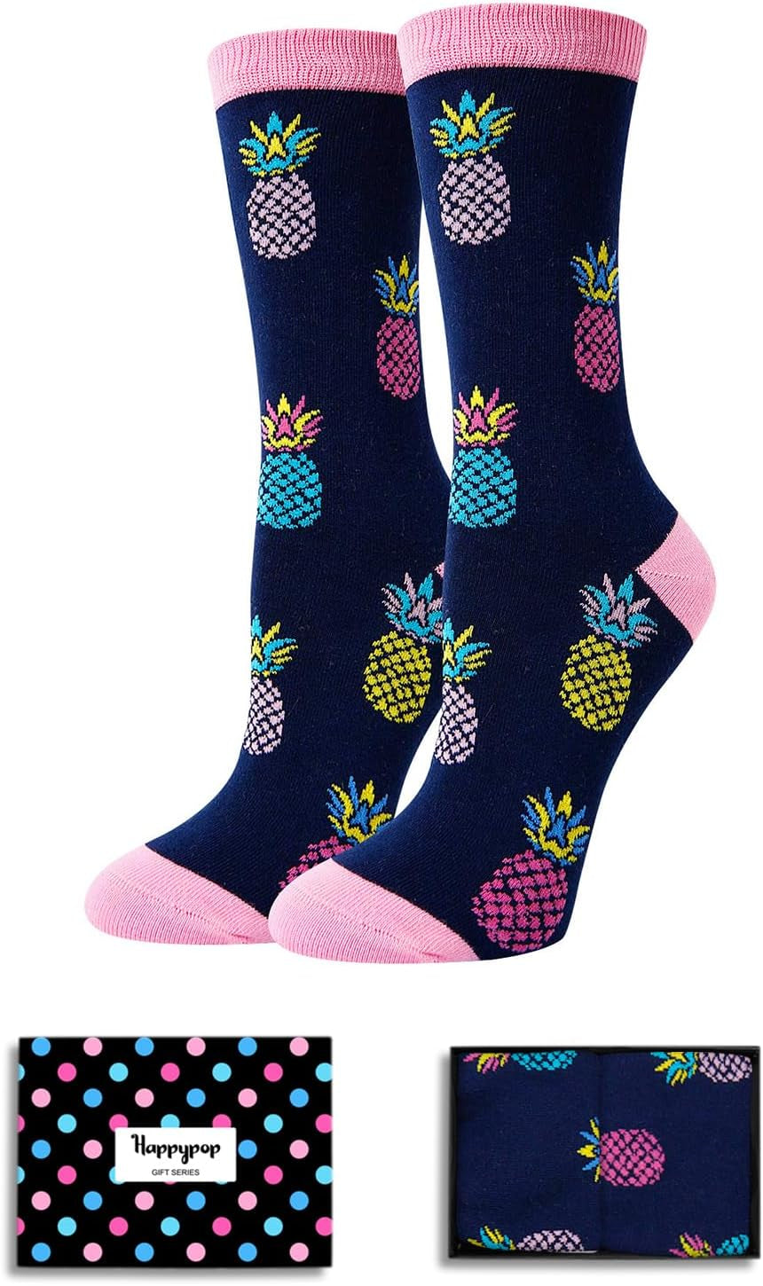 Pineapple Gifts Hawaiian Gifts, IVF Gifts Women Fertility Gifts, Funny Pineapple Socks Fruit Socks Black