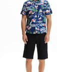 Pack Hawaiian Shirt for Men Flamingo Short Sleeve Casual Button down Shirts Summer Beach Shirt