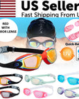 Clear Comfortable Swimming Goggles UV- Anti-Fog Swim Glasses Mirror Adult & Kids