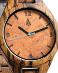 Wooden Watches for Men, Japanese Quartz Movement, Stylish Exotic Wrist Watch with Adjustable Stainless Steel Buckle