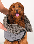 Shammy Dog Towels for Drying Dogs - Heavy Duty Soft Microfiber Bath Towel - Super Absorbent, Quick Drying, & Machine Washable - Must Have Dog & Cat Bathing Supplies | Grey 13X31