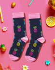 Pineapple Gifts Hawaiian Gifts, IVF Gifts Women Fertility Gifts, Funny Pineapple Socks Fruit Socks Black