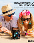 Portable Wireless Bluetooth Speaker with TWS Function - Rechargeable Bluetooth Speaker - 7" 65db Wireless Speaker