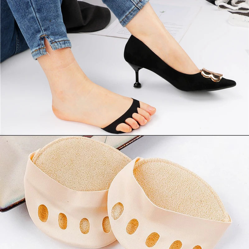 2Pc/4Pc Women Forefoot Pads High Heels Half Insoles Five Toes Insole Foot Care Calluses Corns Relief Feet Pain Massaging Toe Pad