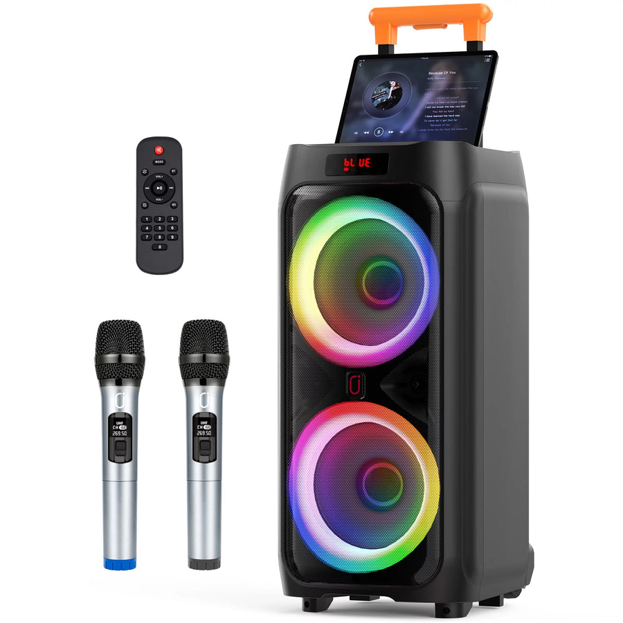 Large Karaoke Machine for Adult, Home Karaoke System with 2 Karaoke Microphones