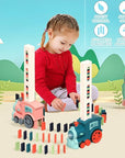 Dominoes Automatic Domino Train Toy Set - 180 Pcs, Creative Domino Train Blocks Set Building And Stacking Toy, Dominoes Automatically Rally Train Sets, Dominos Train Toys For Kids Age 3-12