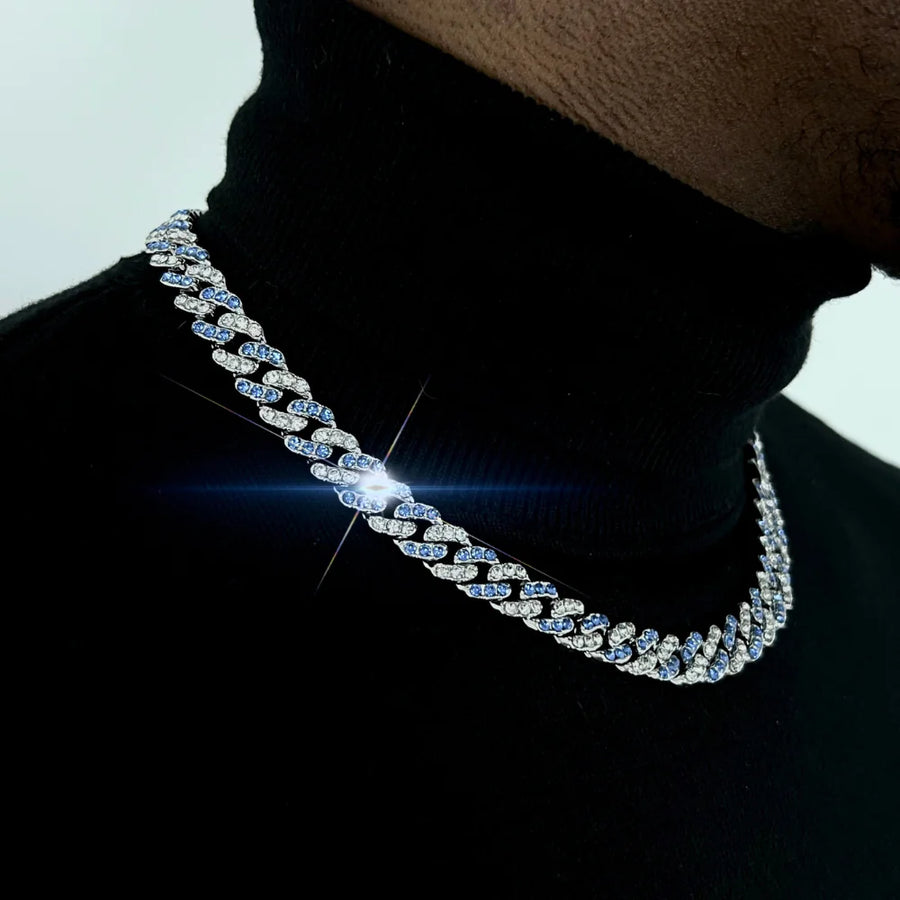 Gold Cuban Link Chain for Men, Iced Out Bling Necklace