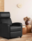 Single Modern Home Theater Seating Recliner  Ergonomic Adjustable Leather Sofa with Massage Thicker Seat Cushion and Stylish Design for Living Room Comfort