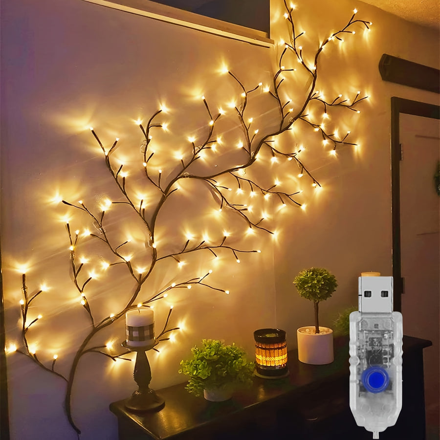 1.8m/5.9Ft Enchanted Willow Vine Lights with 96 LEDs, designed for indoor home decor, creating a magical and aesthetic ambiance for holidays, Christmas, and Halloween.